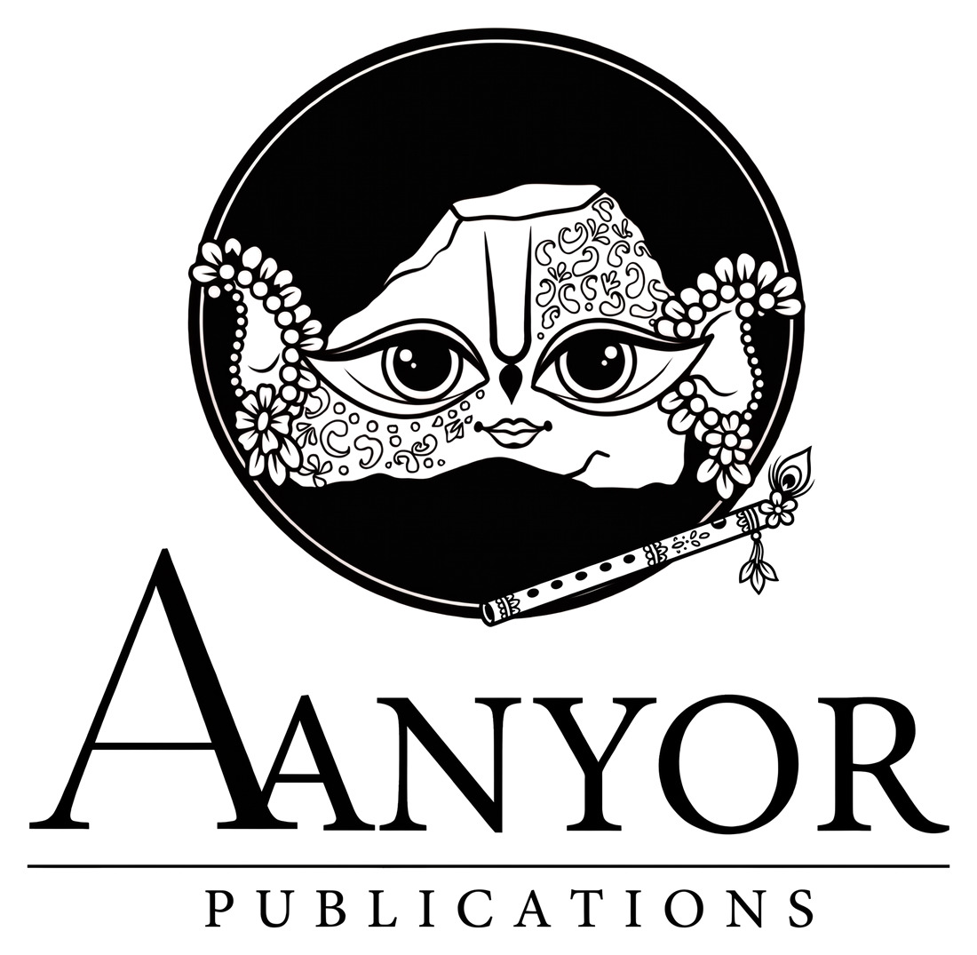 Aanyor Publications logo: an ornate, garlanded face holding a flute within a black circle, beside the name Aanyor Publications.